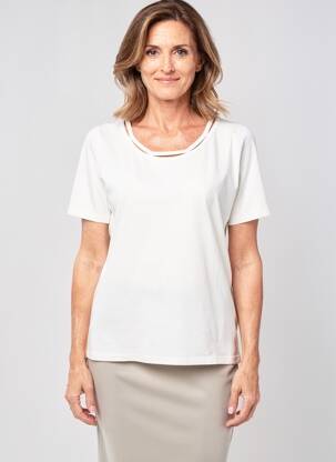 Tricou elasticitate mâneci scurte alb TELMAIL femeie