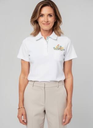 Tricou elasticitate mâneci scurte alb TELMAIL femeie