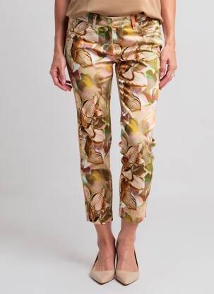 Pantalon 7/8 țesătură poplin mărime normală maro TONI femeie