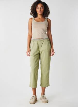Pantalon trei sferturi croială dreaptă mărime normală verde TONI femeie