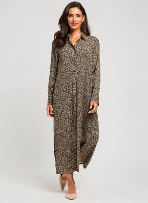 Rochie lungă mâneci lungi mâneci lungi negru YERSE femeie