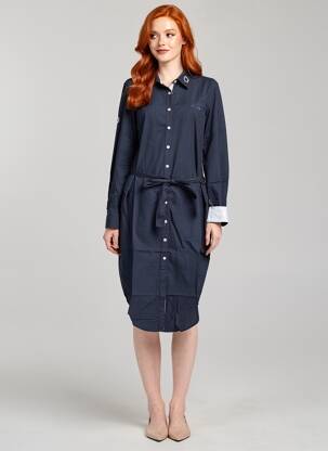 Rochie midi mâneci lungi mâneci lungi albastru BLACK WELLIS femeie