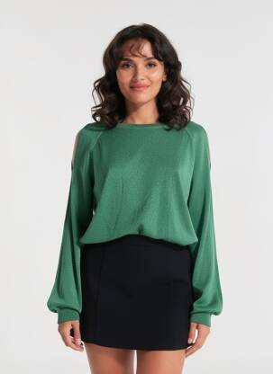 Pulover elasticitate mâneci lungi verde LOLA ESPELETA femeie