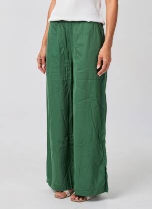 Pantalon larg țesătură poplin mărime normală verde KANOPE femeie