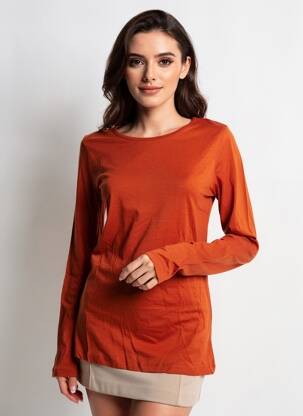 Tricou mâneci lungi mâneci lungi portocalie NICE THINGS femeie