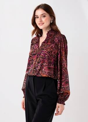 Bluză țesătură poplin mâneci lungi violet LA PETITE ETOILE femeie