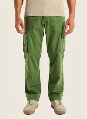 Pantalon cargo subțire mărime normală verde BLEND bărbat