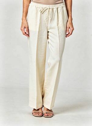 Pantalon drept talie elastică mărime normală bej YAYA femeie