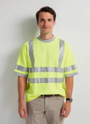 Tricou croială dreaptă mâneci scurte galben ID IDENTITY bărbat