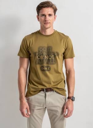 Tricou croială cambrată mâneci scurte verde închis DIKE bărbat