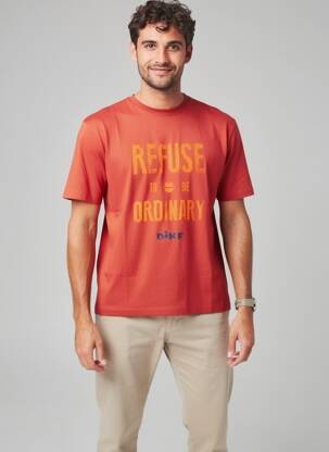 Tricou croială cambrată mâneci scurte portocalie DIKE bărbat