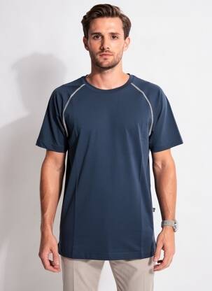 Tricou croială cambrată mâneci scurte albastru DIKE bărbat