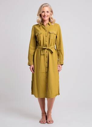 Rochie midi mâneci lungi mâneci lungi verde YEST femeie