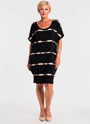 Rochie midi mâneci scurte mâneci scurte negru YEST femeie