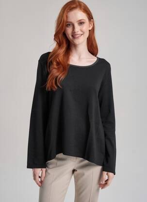 Pulover tunică guler rotund mâneci lungi negru DREAM VALLEY femeie