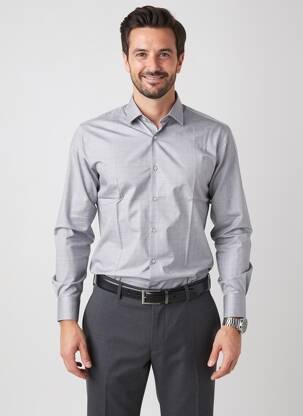 Cămașă cu mâneci lungi imprimeu carouri gri CALVIN KLEIN bărbat