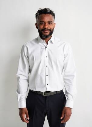Cămașă cu mâneci lungi imprimeu fantezie alb CALVIN KLEIN bărbat