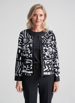 Jachete casual guler rotund negru DOLCEZZA femeie