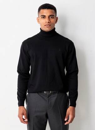 Pulover elasticitate mâneci lungi negru TEDDY SMITH bărbat
