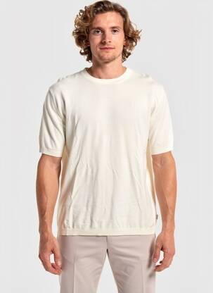 Pulover elasticitate mâneci scurte alb JACK & JONES bărbat