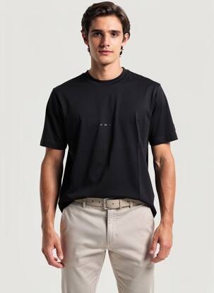 Tricou croială dreaptă mâneci scurte negru JACK & JONES bărbat