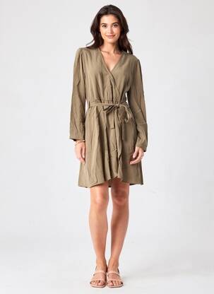Rochie midi mâneci lungi mâneci lungi verde TEDDY SMITH femeie