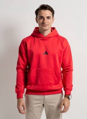Hanorac cu glugă țesătură jersey mâneci lungi roșu ADIDAS bărbat