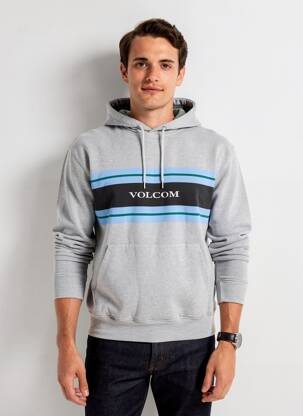 Hanorac cu glugă țesătură jersey mâneci lungi gri VOLCOM bărbat