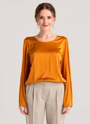 Top guler rotund mâneci lungi portocalie LA FEE MARABOUTEE femeie