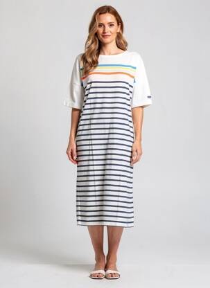 Rochie midi mâneci scurte mâneci scurte alb SAINT JAMES femeie