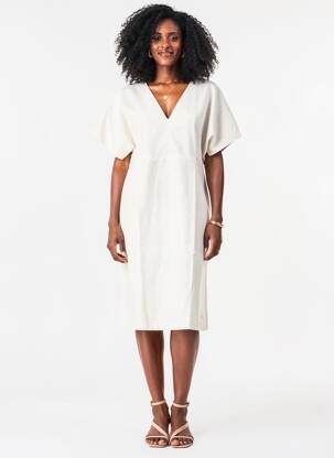 Rochie midi mâneci scurte mâneci scurte bej SAINT JAMES femeie