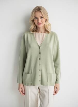 Vestă cu mâneci lungi elasticitate verde SAINT JAMES femeie