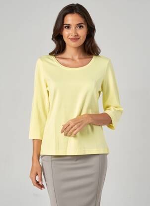 Tricou mâneci 3/4 mâneci 3/4 galben SAINT JAMES femeie