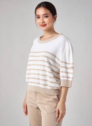 Pulover elasticitate mâneci 3/4 bej SAINT JAMES femeie
