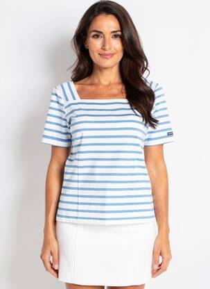 Tricou elasticitate mâneci scurte albastru SAINT JAMES femeie