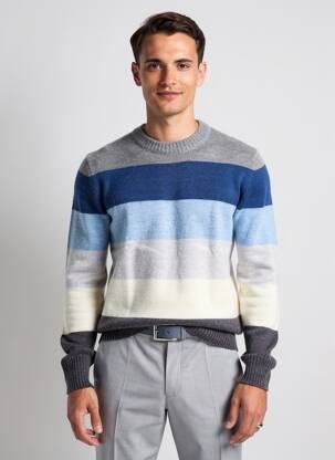 Pulover elasticitate mâneci lungi albastru +39 MASQ bărbat