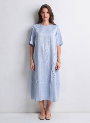 Rochie lungă mâneci scurte mâneci scurte violet SAMSOE & SAMSOE femeie