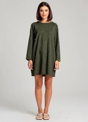 Rochie scurtă mâneci lungi mâneci lungi verde AP femeie
