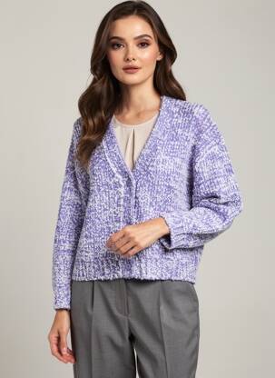 Vestă cu mâneci lungi strânsă pe partea de jos violet SAMSOE & SAMSOE femeie