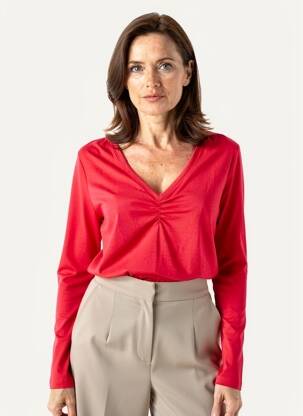Tricou mâneci lungi mâneci lungi roșu CISO femeie