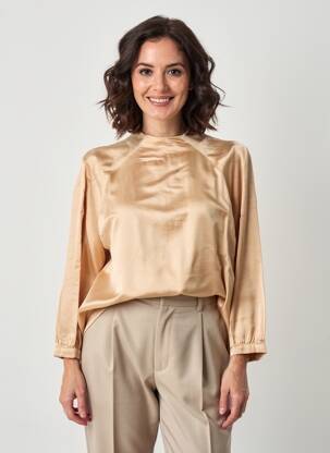 Top guler rotund mâneci 3/4 bej CAROLINE BISS femeie