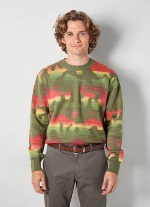 Pulover elasticitate mâneci lungi verde DESIGUAL bărbat