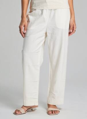 Pantalon drept elasticitate alb OLIVER JUNG femeie