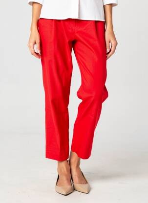 Pantalon drept elasticitate roșu OLIVER JUNG femeie