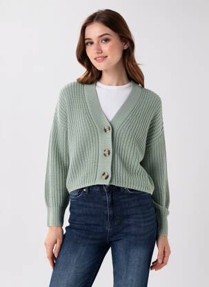 Vestă cu mâneci lungi verde ONLY femeie