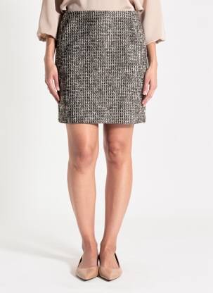 Fustă scurtă țesătură tweed negru STREET ONE femeie