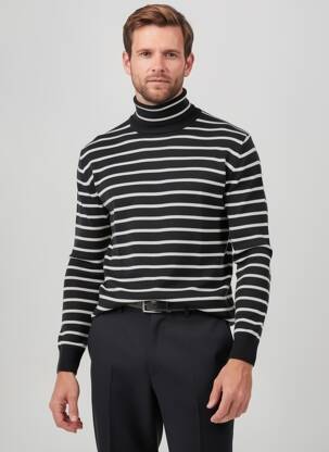 Pulover cu guler înalt negru MANGO bărbat
