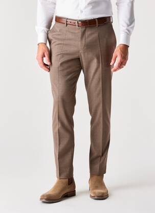 Pantalon slim închidere cu fermoar sub clapetă cu cârlig mărime normală maro L'IMPECCABLE MARCEL bărbat