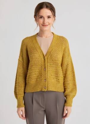 Vestă cu mâneci lungi croială cambrată galben MOLLY BRACKEN femeie