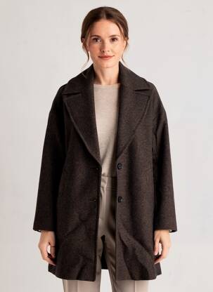 Palton lung croială dreaptă fără glugă maro LA FÉE ATELIER BY LA FÉE MARABOUTÉE femeie